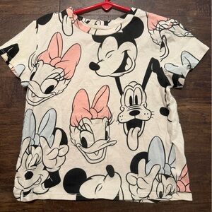 H&M Disney Graphic Tee - Black and Cream
